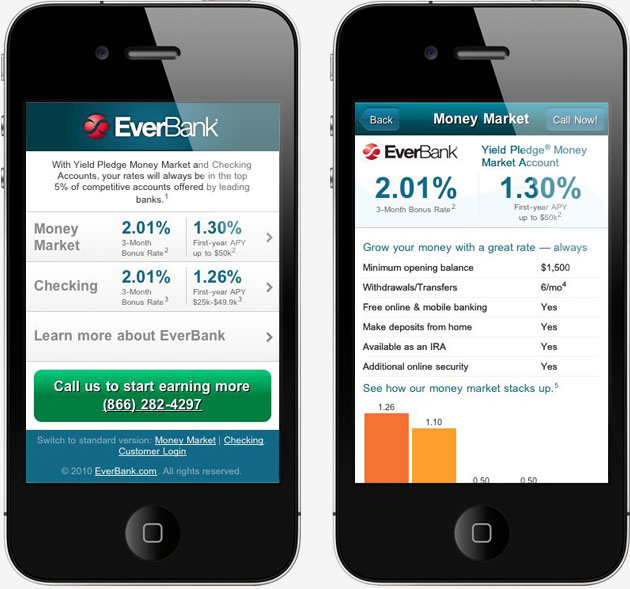 EverBank mobile campaign landing page