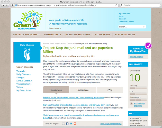 My Green Montgomery: Green Project Page